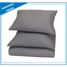 Solid Gray Brick Pattern Quilted Coverlet Set